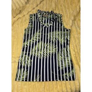 Womens Sport Haley Shirt, Blouse Golf Striped Tropical Size Small